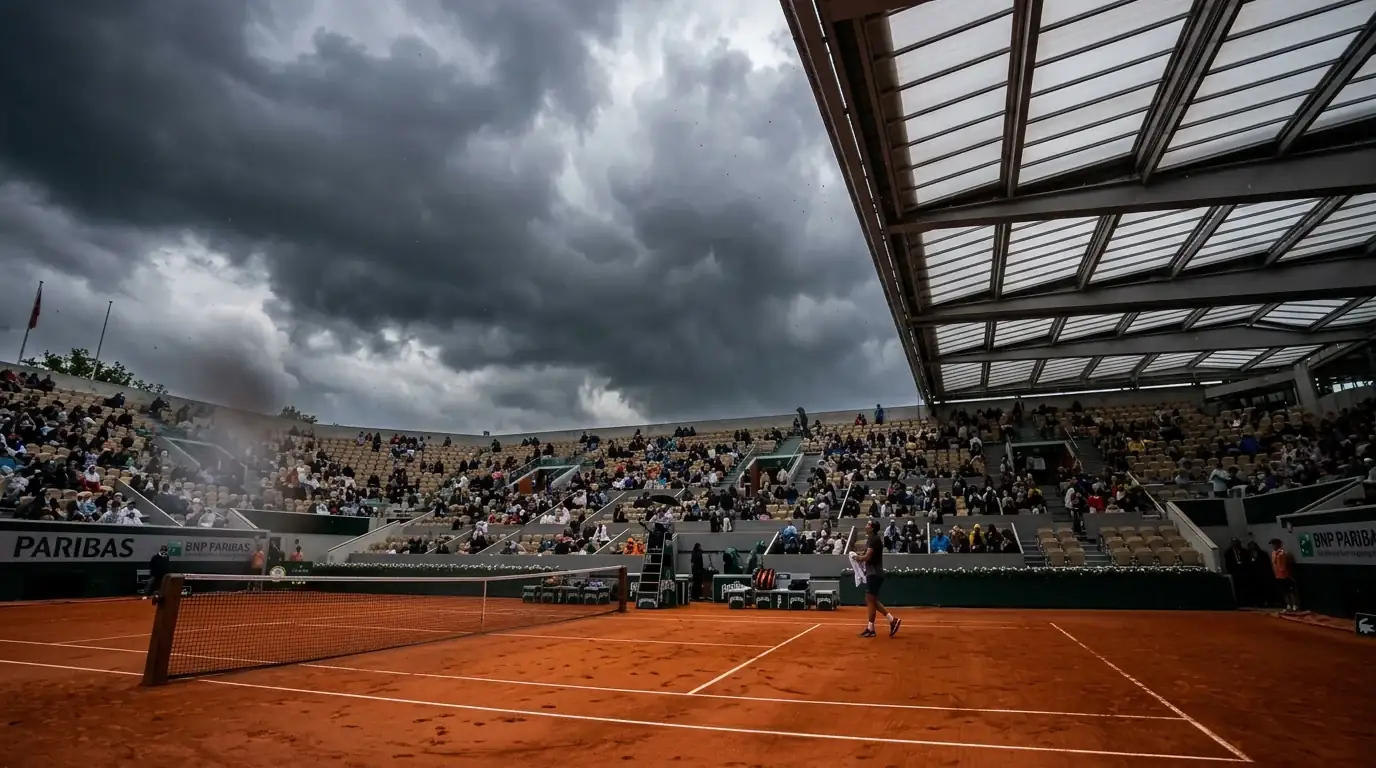 Weer bij Roland Garros — Regen, wind & dak-effect op odds | KleiBreak